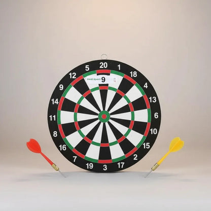 Tablero Tiro Al Blanco Reversible 30 Cm Con Dardos Negro Con Blanco