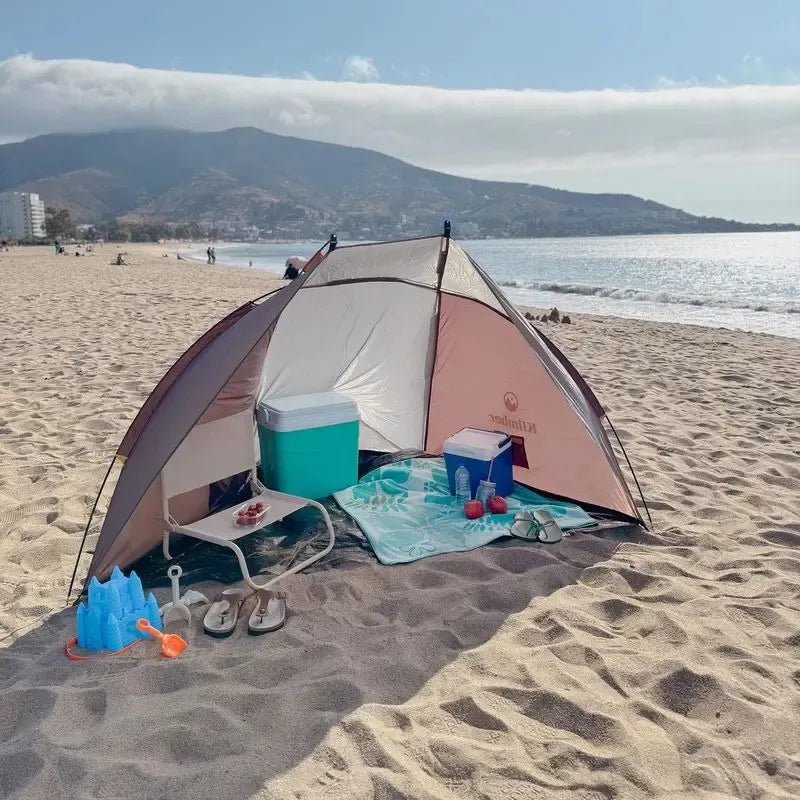 Carpa Paraviento Klimber Para Dos Personas Playa Verano Marrón Claro
