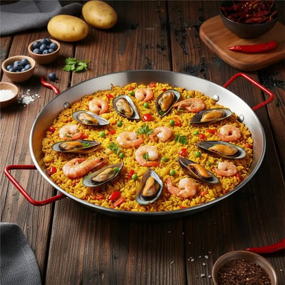 Sartén Antiadherente De 30cm Con Mango Rojo Acero Inoxidable