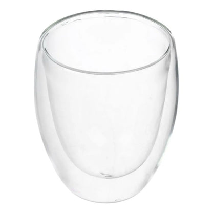 Pack 4 Tazas De Vidrio Doble Pared 350ml Transparente