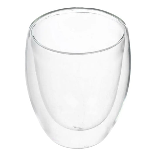Pack 4 Tazas de Vidrio Doble Pared 350ml Transparente
