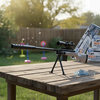 Rifle De Francontirador M24 De Bolas De Agua Negro Con Blanco