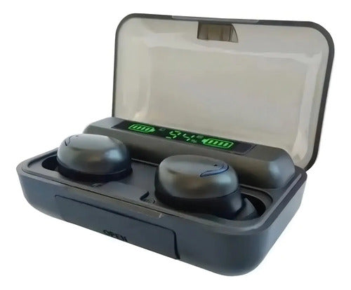Potentes Auriculares Intraurales Inalámbricos Bluetooth F9-5 Tws Para Juegos Negro