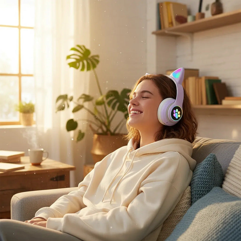 Auriculares Inalámbricos Gato Gaming Stn-28 Led-niña