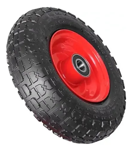 Set 2 Ruedas De Caucho 10 Pulgadas Inflable Para Yegua/carro Rojo