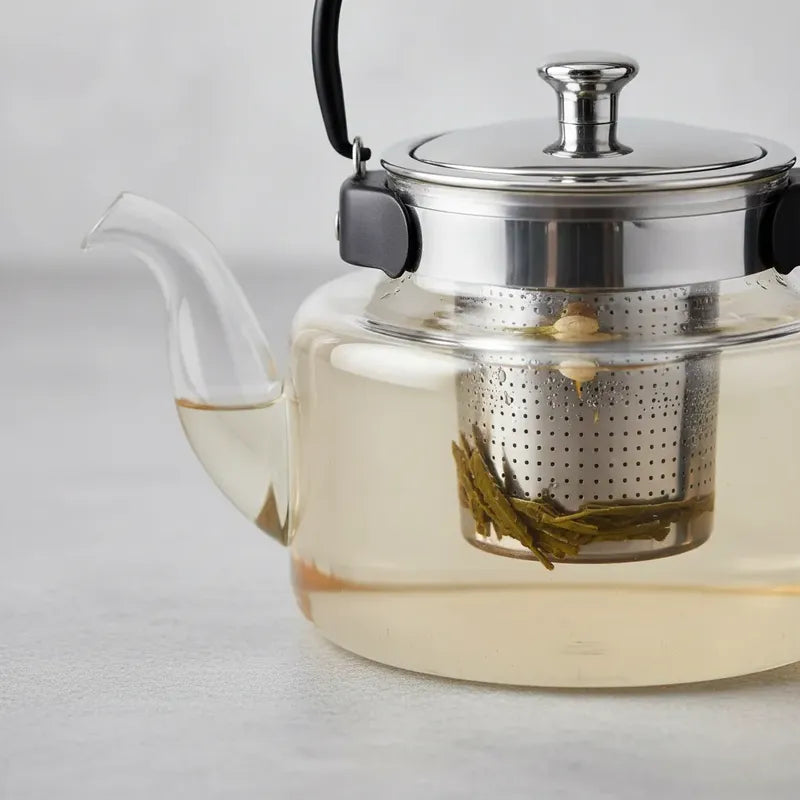 Tetera Infusor De Vidrio Té Infusor Acero Inoxidable 800 Ml Transparente
