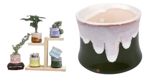 Pack 3 Maceteros Cerámica Para Suculentas 7cm Decorativos
