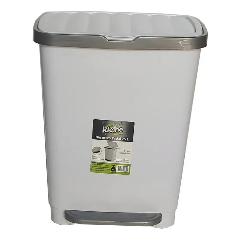 Basurero De Pedal 25 Litros Kleine Blanco