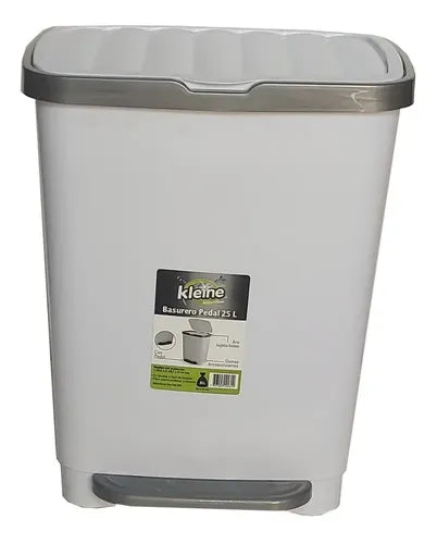 Basurero De Pedal 25 Litros Kleine Blanco