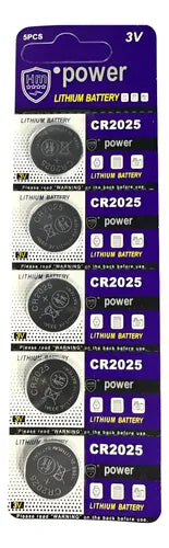 Pilas Botón Cr2025 Bateria De Litio 3v Blister De 5 Unidades
