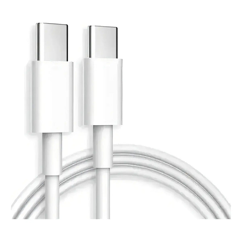 Cable Usb Tipo C A Usb Tipo C Carga Rápida Reforzado Color Blanco