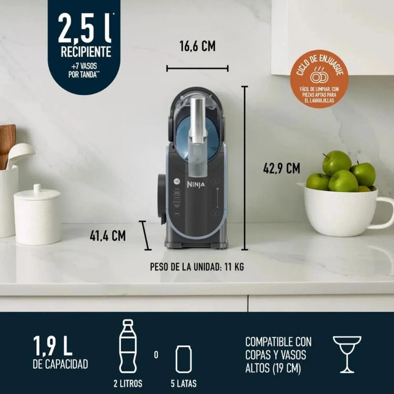 Maquina De Granizado Slushi 2.5 Lt Fs301eu Ninja Negro 60hz