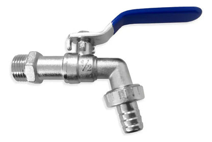 Llave Jardín Bola 1/2 Azul Con Unión Manguera