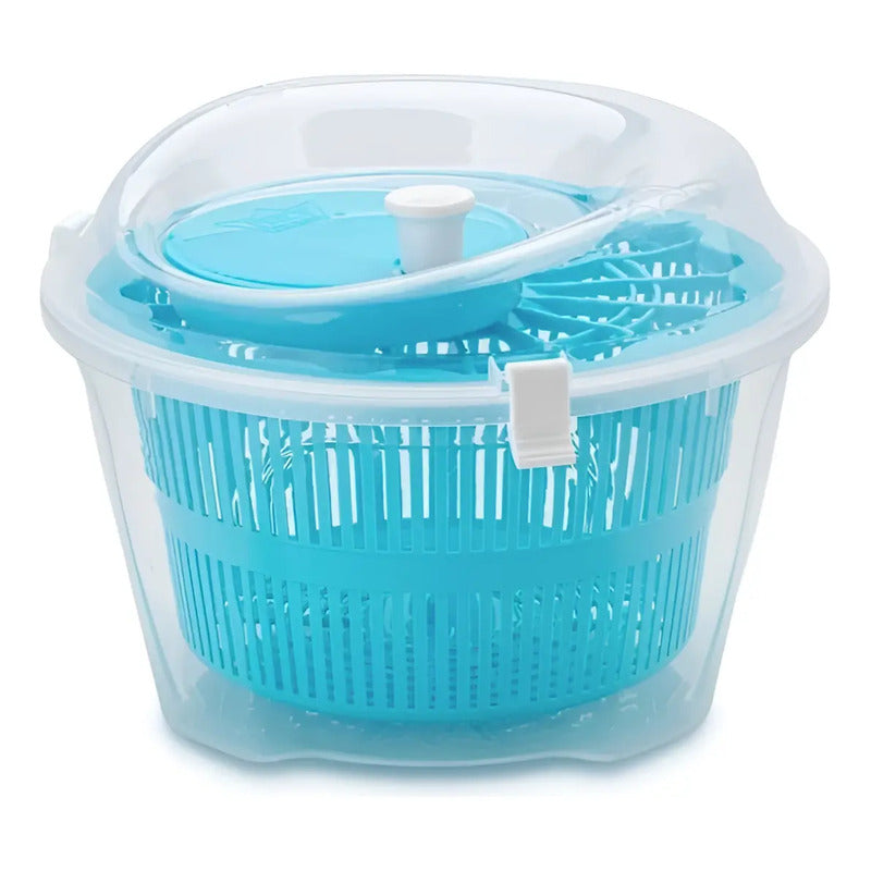Centrífuga Escurridor Ensalada 3l Reyplast Plástico Libre Bpa Celeste