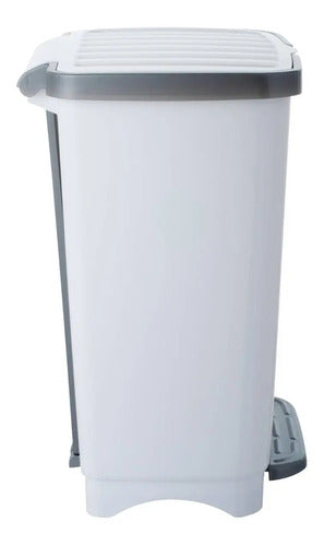 Basurero De Pedal Modelo Kleine - Reyplast 25 Litros Blanco