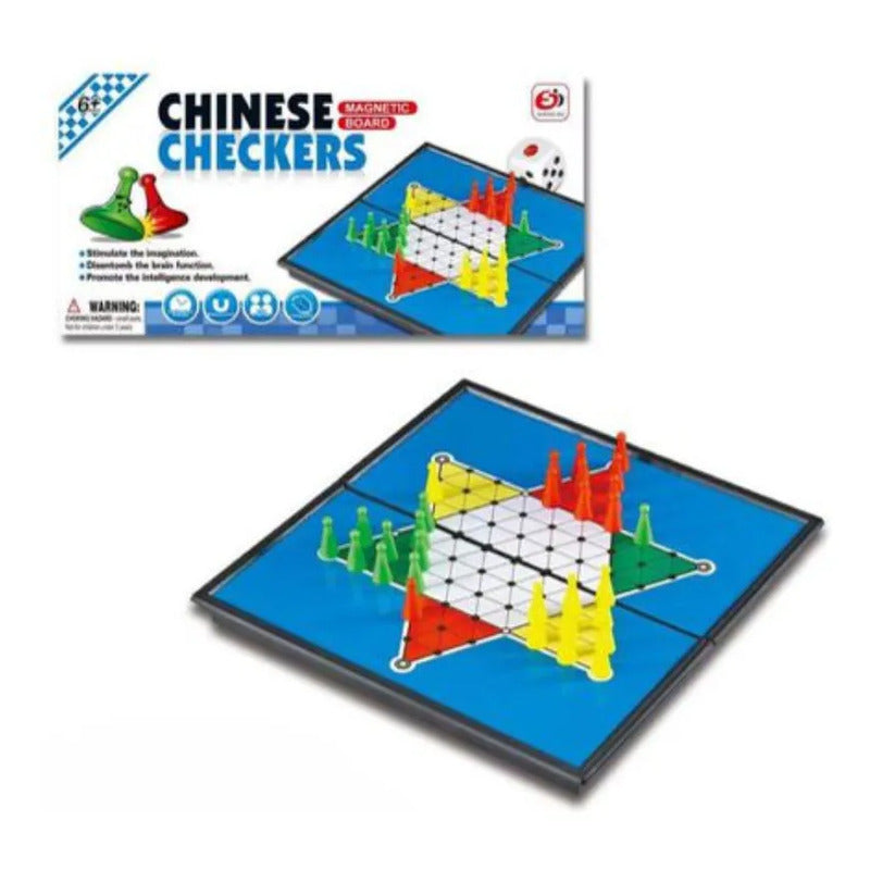 Juego Estrategia Damas Chinas Tablero Magnético Plegable
