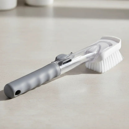 Cepillo Lavaplatos Con Dispensador De Jabón  Gris 23.5cm Gris