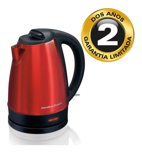 Hervidor Hamilton Beach Acero Inoxidable 1,7 L Rojo Rojo