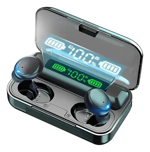 Potentes Auriculares Intraurales Inalámbricos Bluetooth F9-5 Tws Para Juegos Negro