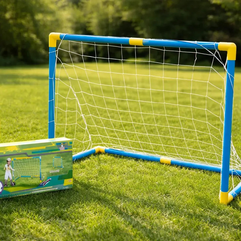 Arco De Fútbol Infantil 120 X 61 X 61 Cm | Portería Con Red Azul