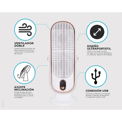 Ventilador Escritorio Usb Blanco Blanco