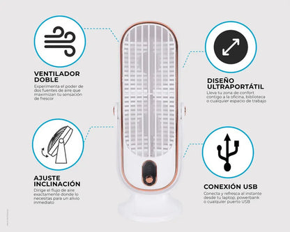Ventilador Escritorio Usb Blanco Blanco