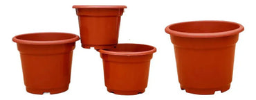 Pack 2 Macetas Plástico Duro 28x23 Cm Vivero N28 Terracota