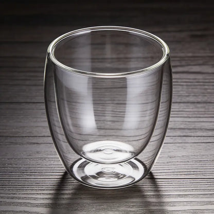 Pack 4 Tazas De Vidrio Doble Pared 250 Ml Transparente