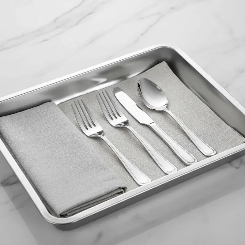 Plato De Acero Inoxidable 45 X 35 4.8cm Plateado