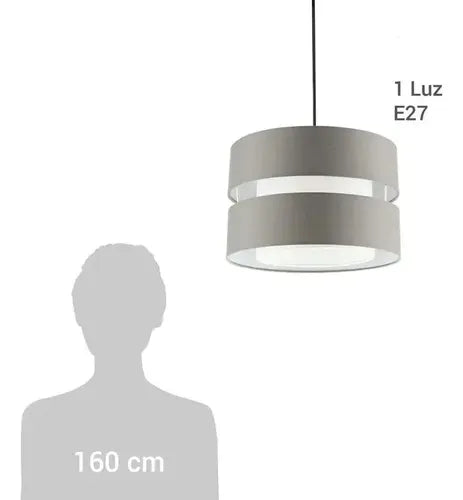 Lámpara De Colgar Tela 1 Luz E27 Beige