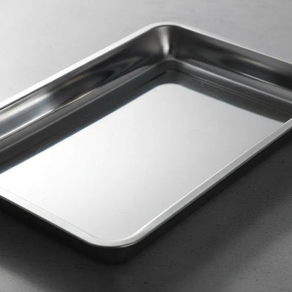 Plato De Acero Inoxidable 40 X 30 4.8cm Plateado