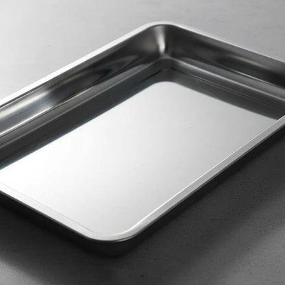 Plato De Acero Inoxidable 40 X 30 4.8cm Plateado