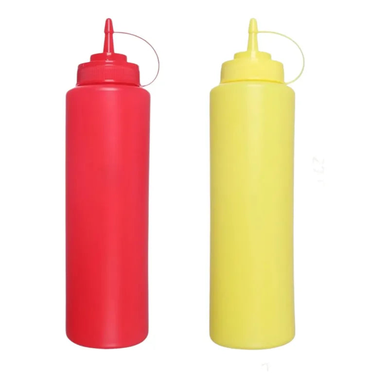 Pack 2 Dispensador Salsas Kétchup Mayonesa Ají 1000ml Rojo-amarillo