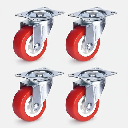 Pack De 4 Ruedas Giratorias Multifuncionales De 25mm Rojo