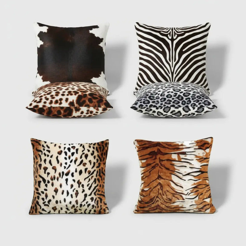 Pack X6 Fundas De Cojines 45x45 Cm, Súper Suaves-animalprint Animal Print
