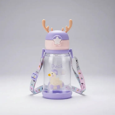 Botella De Agua Infantil Para Niños Con Correa 600ml Varios