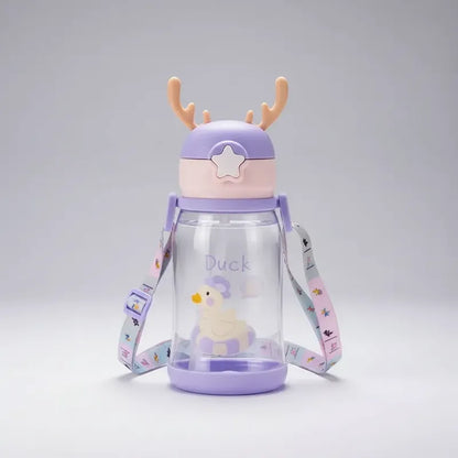 Botella De Agua Infantil Para Niños Con Correa 600ml Varios