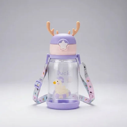 Botella De Agua Infantil Para Niños Con Correa 600ml Varios