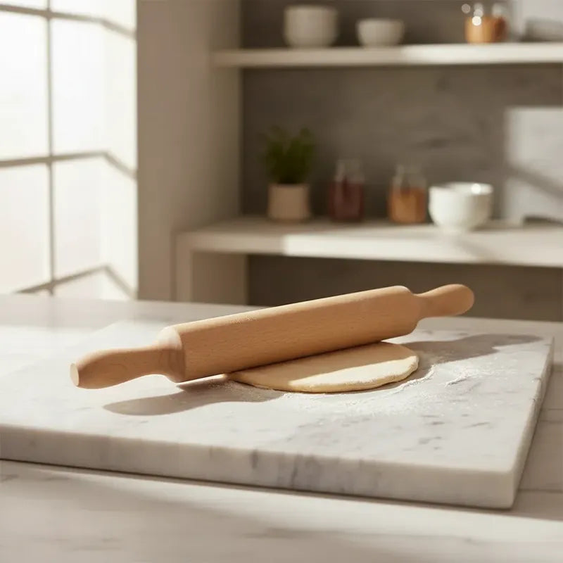 Rodillo De Madera Para Masas De Pizza O Pan 30cm Madera