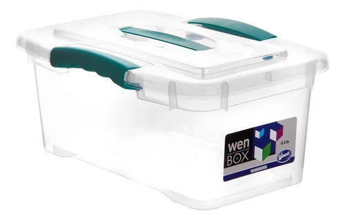 Pack 2 Caja Organizadora De 6 Litros Con Tapa Transparente