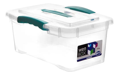 Pack 2 Caja Organizadora De 6 Litros Con Tapa Transparente