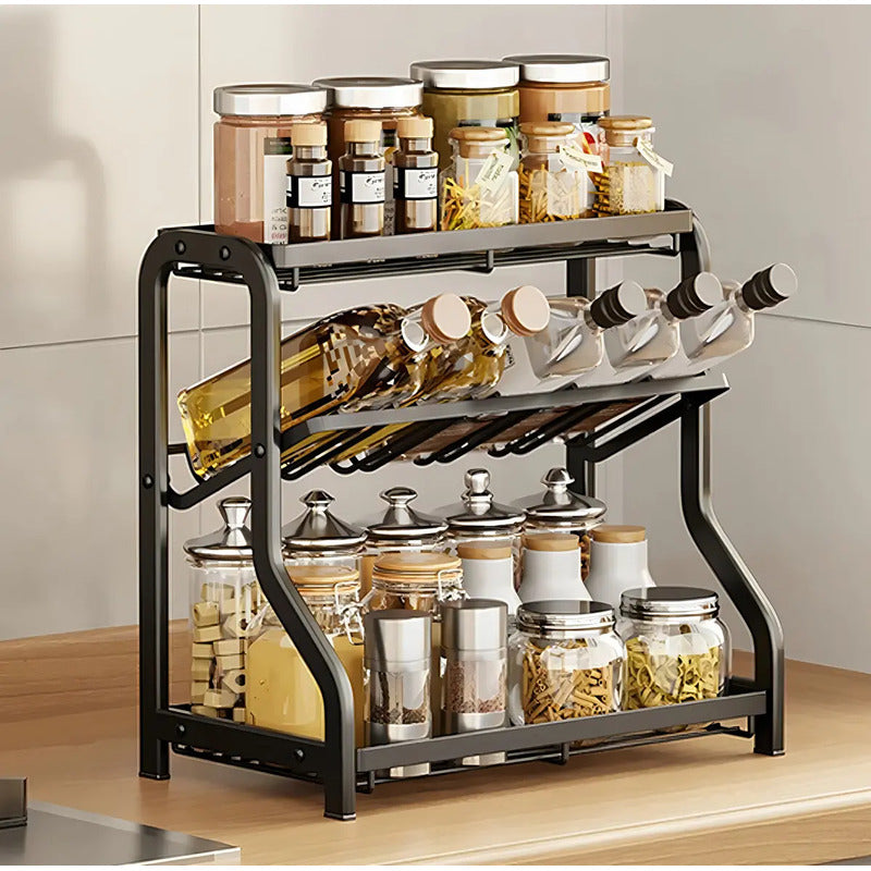 Organizador Especieros 3 Niveles Casa Miel Diseño Basculante Negro