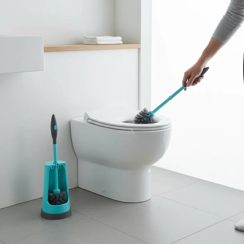 Cepillo Para Inodoro Con Cabezal Flexible 39cm Celeste