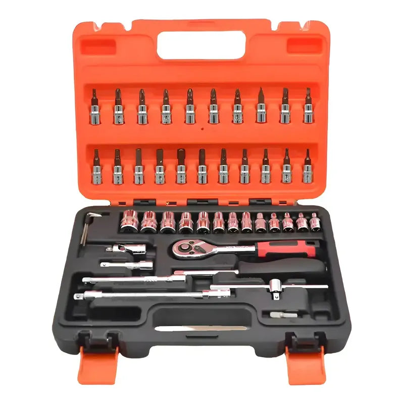 Maletín Juego De Herramientas Dados 45 Pcs Acero Carbono Negro