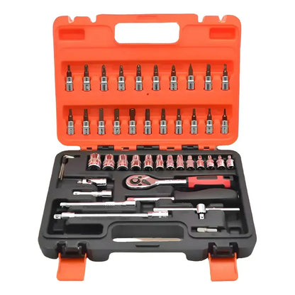 Maletín Juego De Herramientas Dados 45 Pcs Acero Carbono Negro