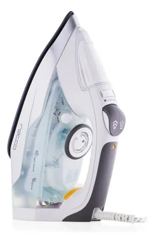 Plancha A Vapor Recco 2000w Suela Cerámica Antiadherente Blanco