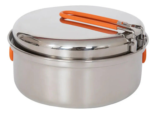 Set Accesorios Cocina Camping Inox 2 Personas Plateado