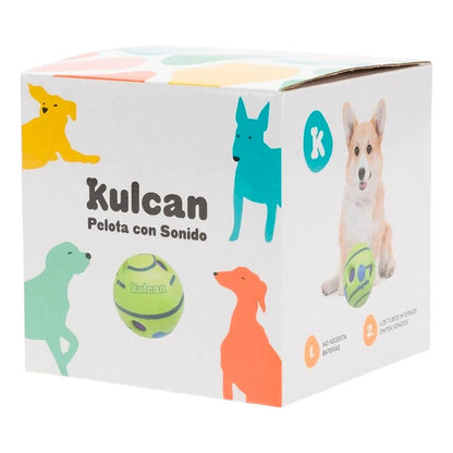Juguete Para Perro Pelota Con Sonido 14 Cm Kulcan Verde Claro