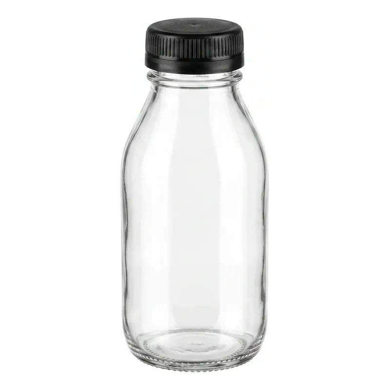 Pack 6 Frascos De Vidrio Para Jugos Con Tapa Plástica 100ml Vidrio