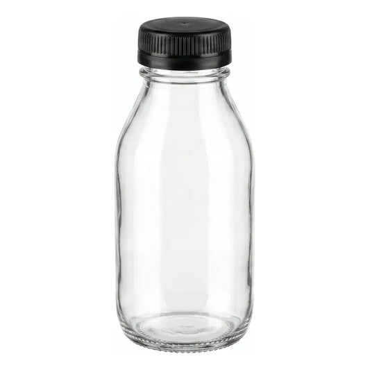 Pack 6 Frascos De Vidrio Para Jugos Con Tapa Plástica 100ml Vidrio